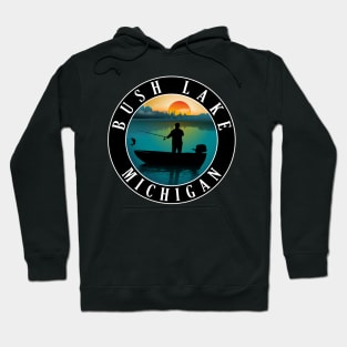 Bush Lake Fishing Michigan Sunset Hoodie